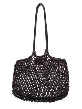*FLAW* Clare V Sandy Black Woven Tote Shoulder Bag Purse Net